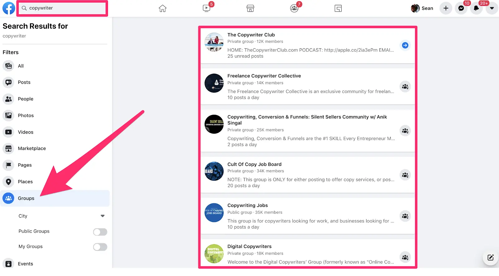 using facebook groups to find conversion copywriting jobs