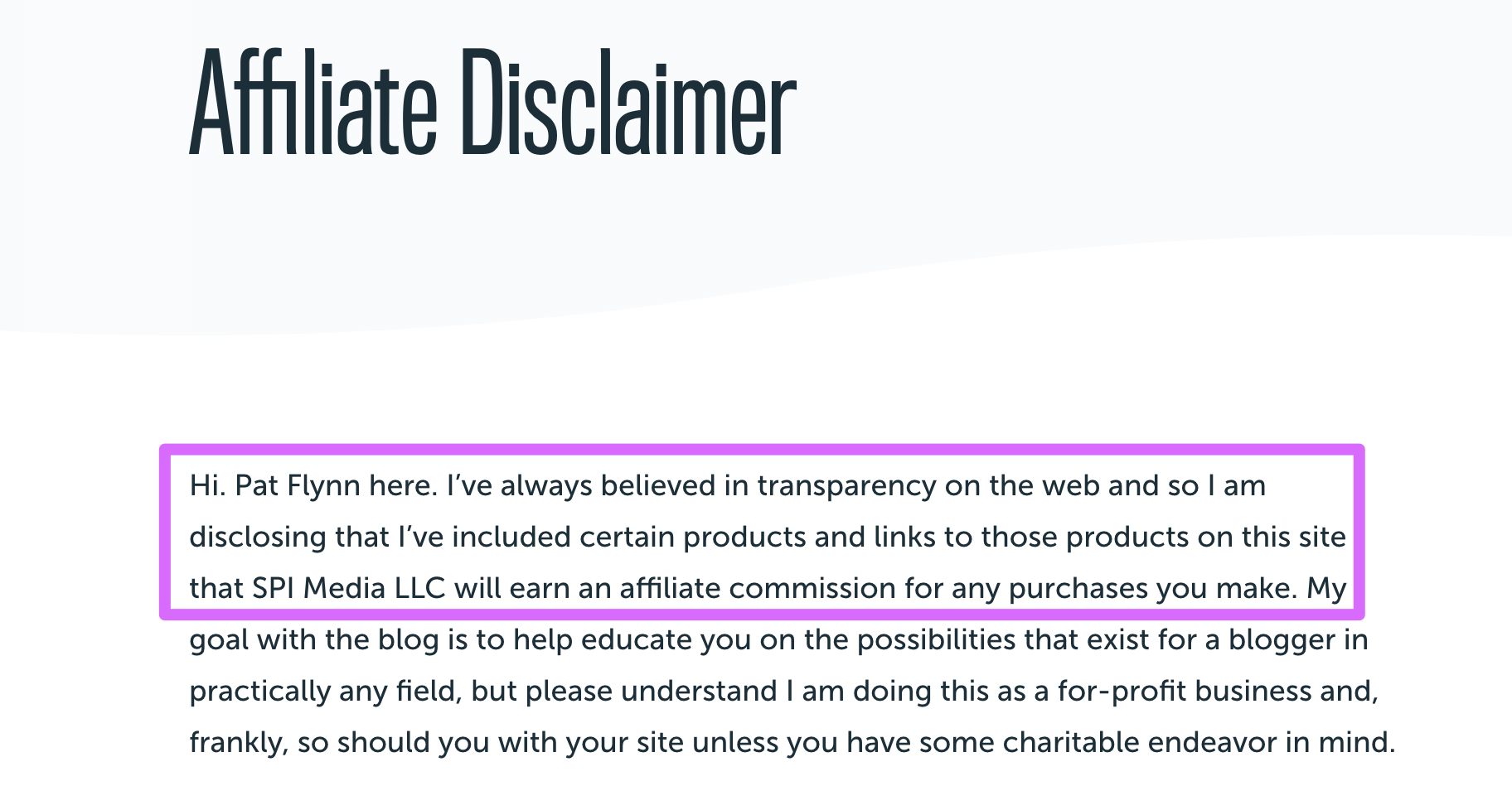 smart passive income affiliate disclaimer
