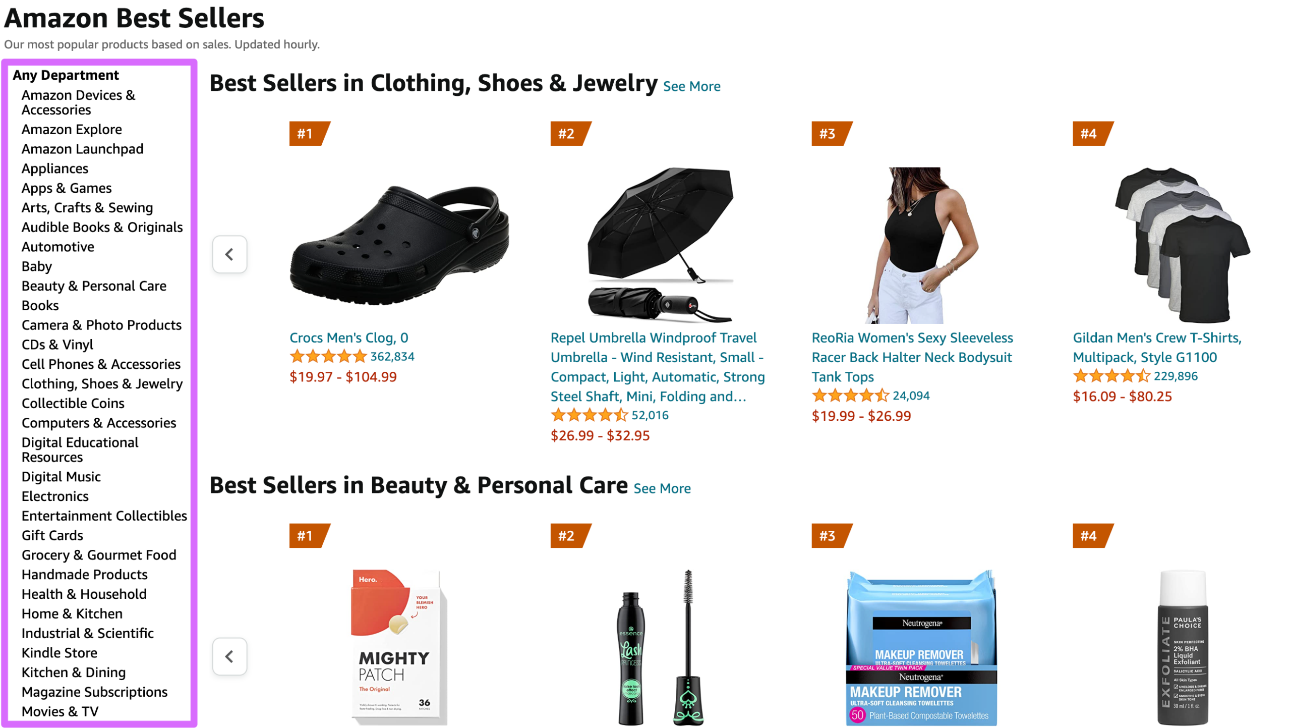 amazon best sellers page