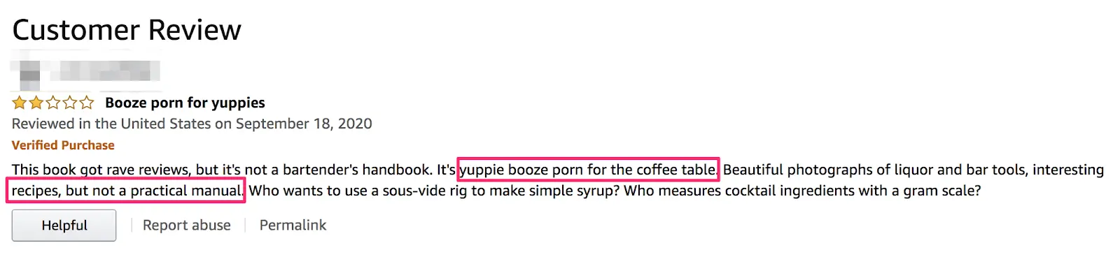 amazon review example for copy ideas