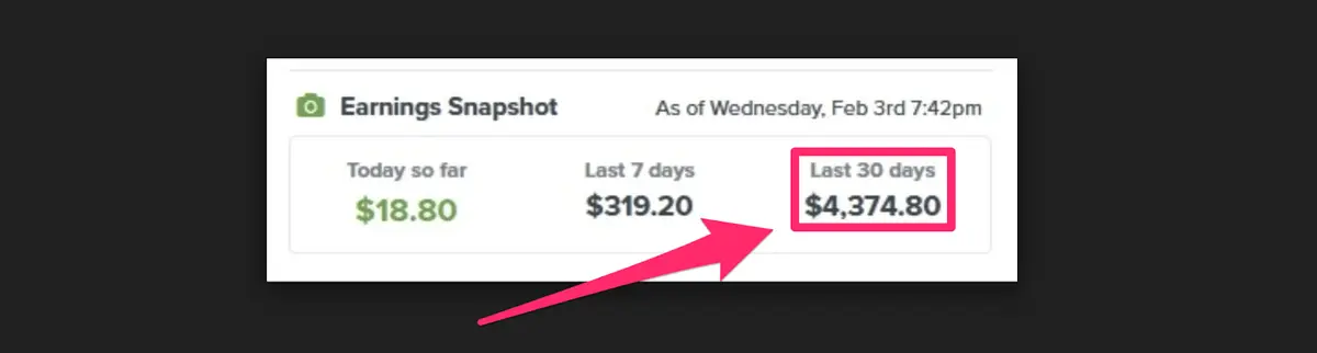 affiliate earnings