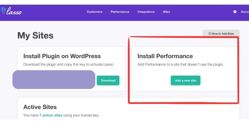 Installing Performance on a website