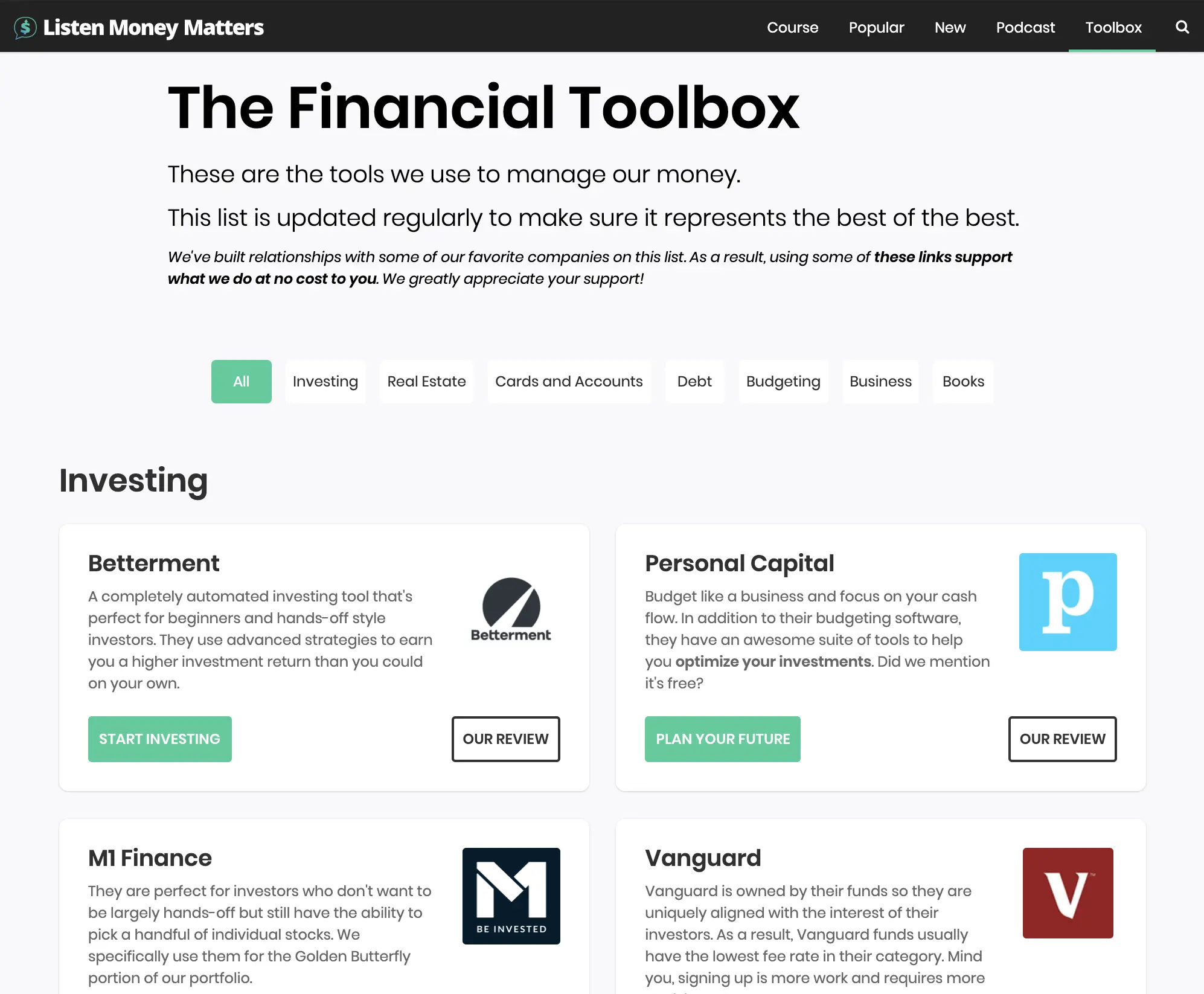 Listen Money Matters Toolbox