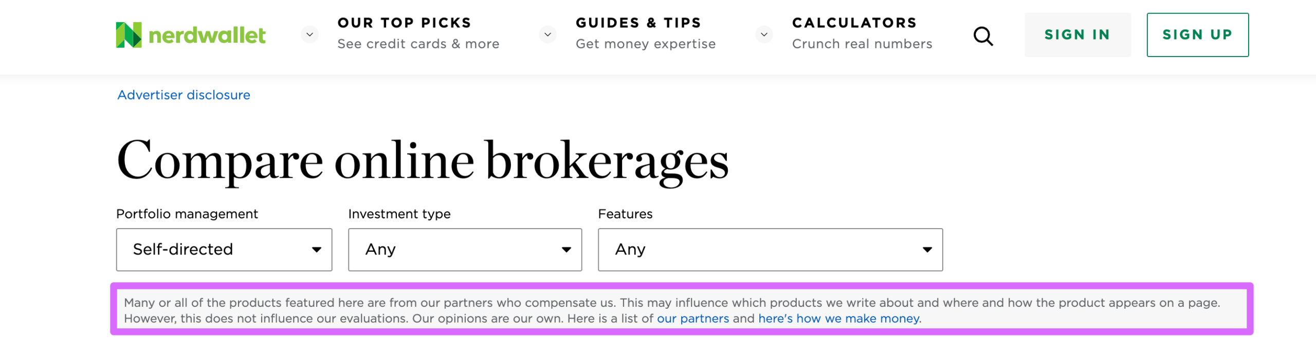 nerd wallet affiliate disclosure