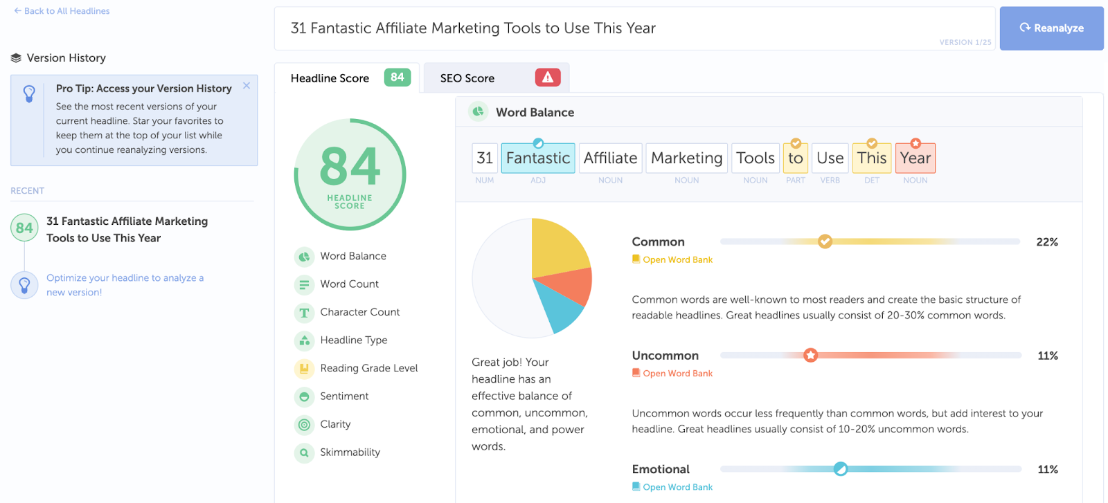 coschedule headline analyzer tool