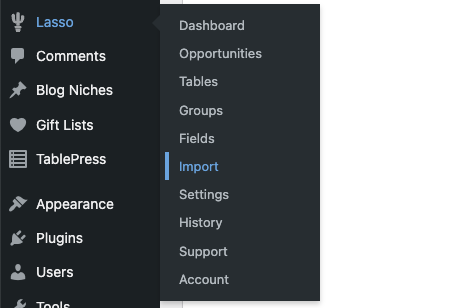 Lasso Import Button for SiteStripe