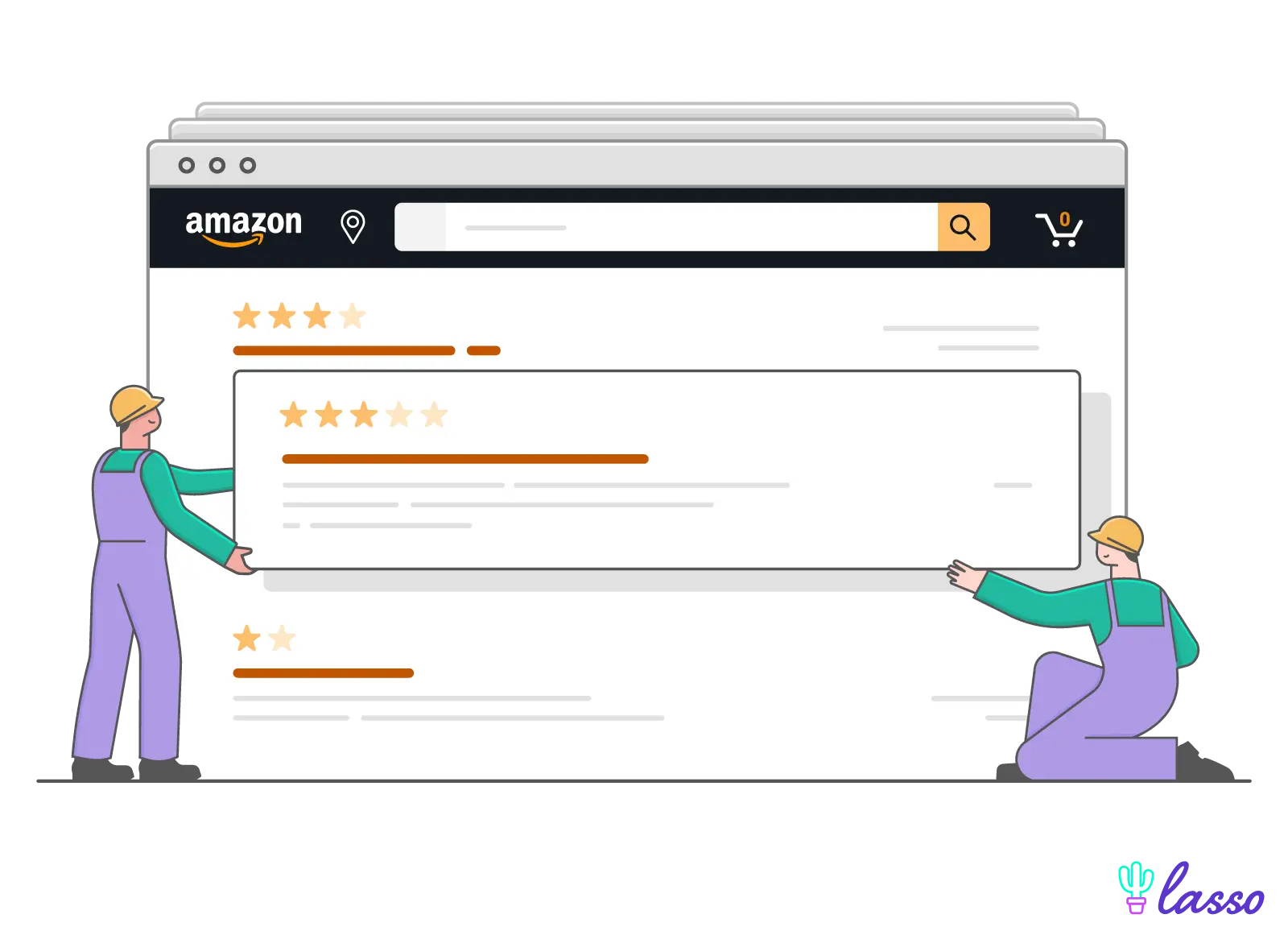amazon affiliate site being built by two workmen