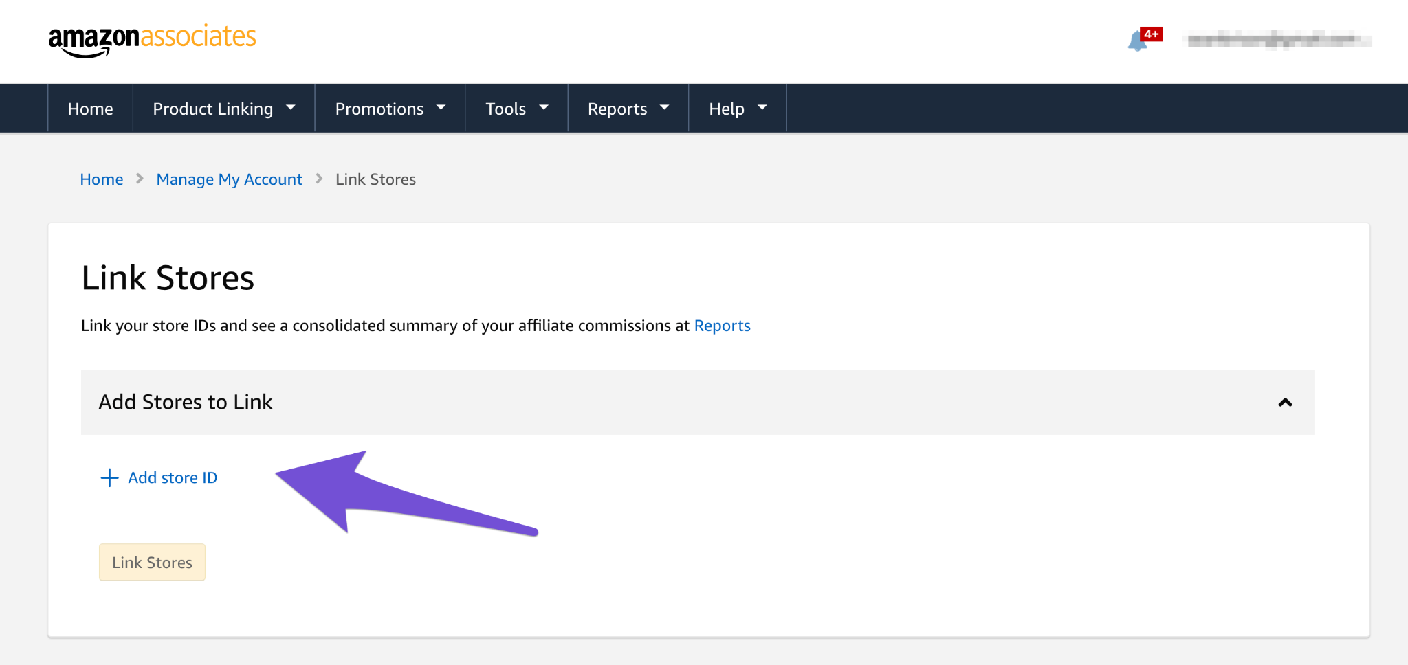 adding stores to amazon associate account