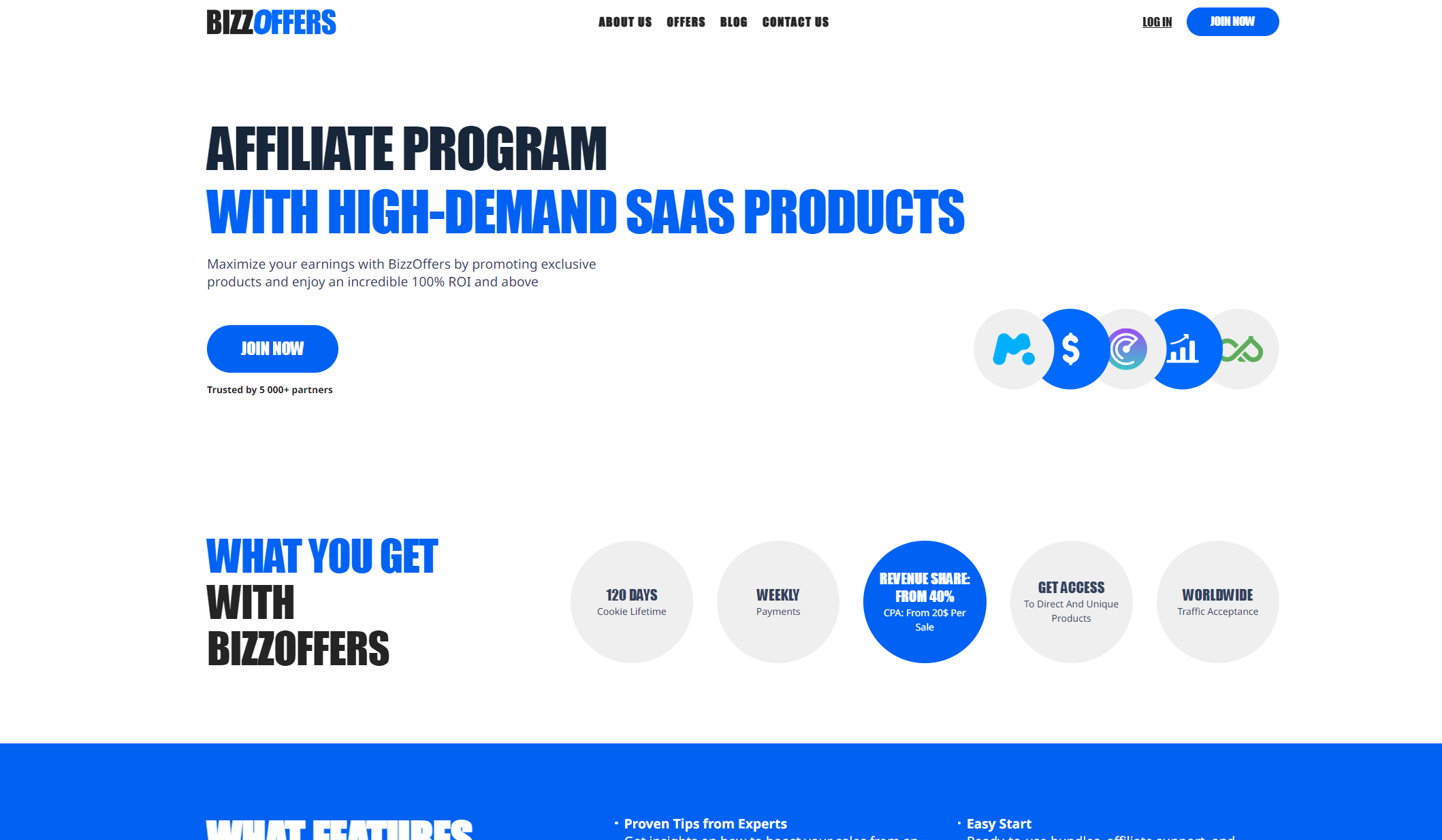 BizzOffers affiliate program signup page