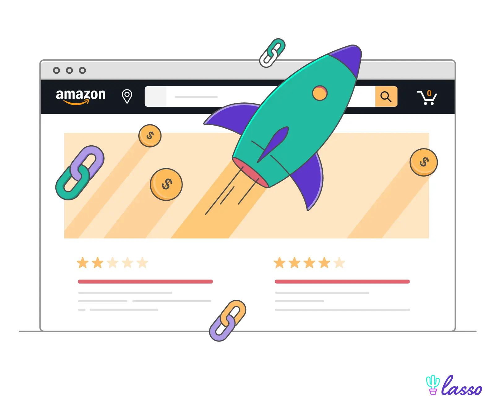 rocket ship flying out of computer screen