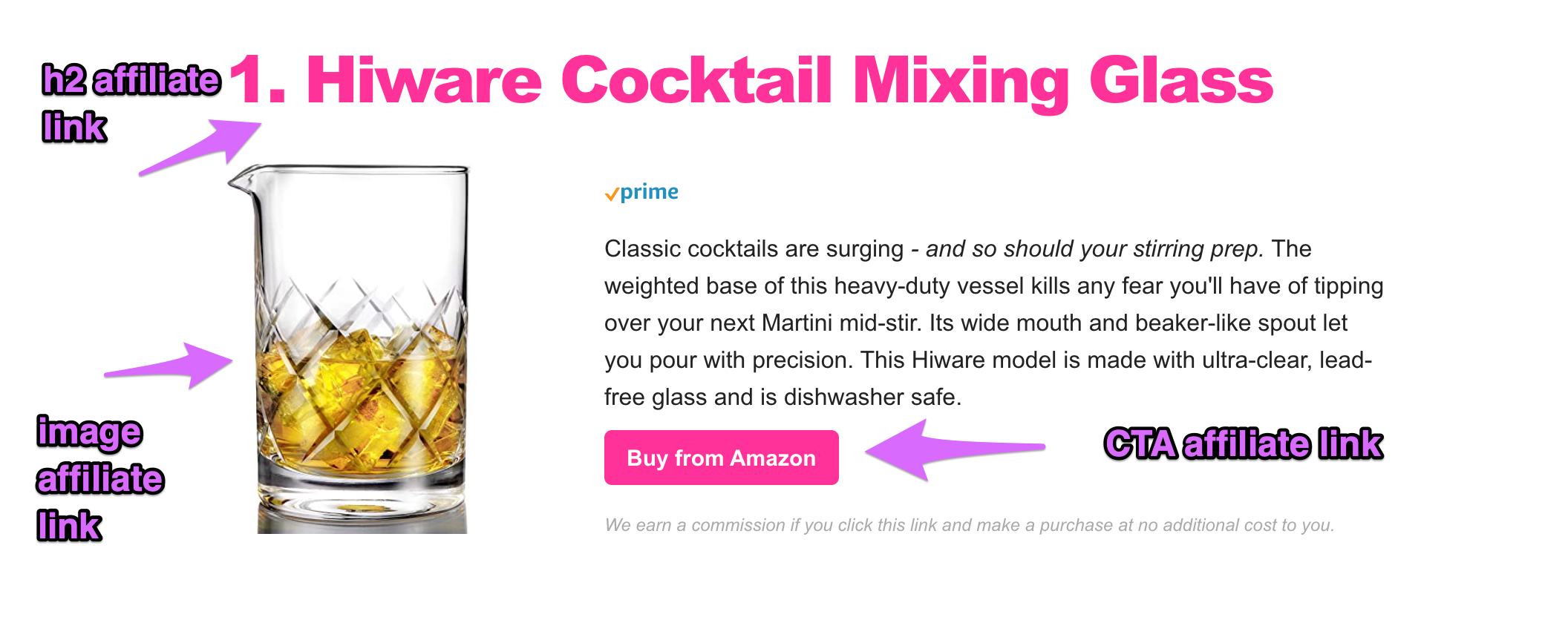h2 image and cta affiliate links for boosting amazon affiliate conversion rates
