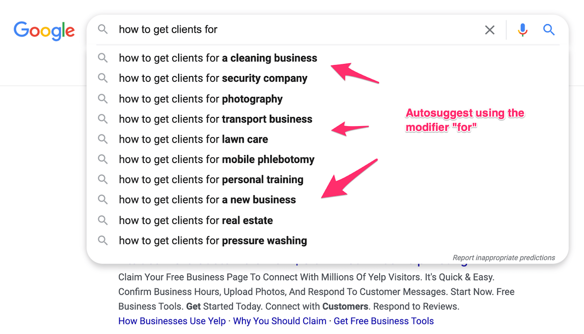 using modifier for with autosuggest
