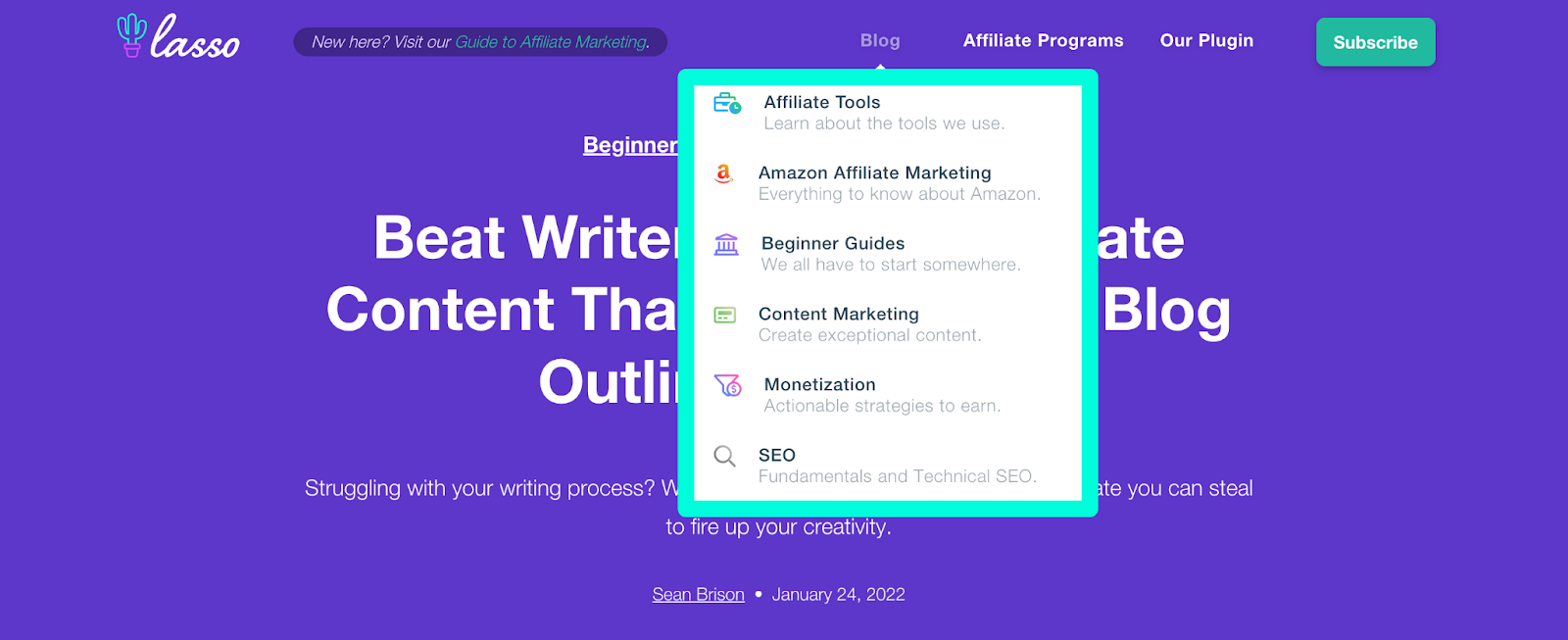 lasso category pages as part of our SEO strategy template