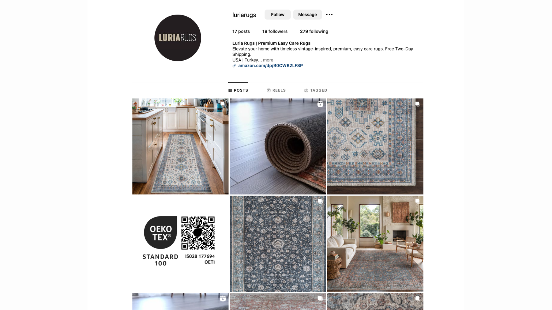 Luria Rugs homepage