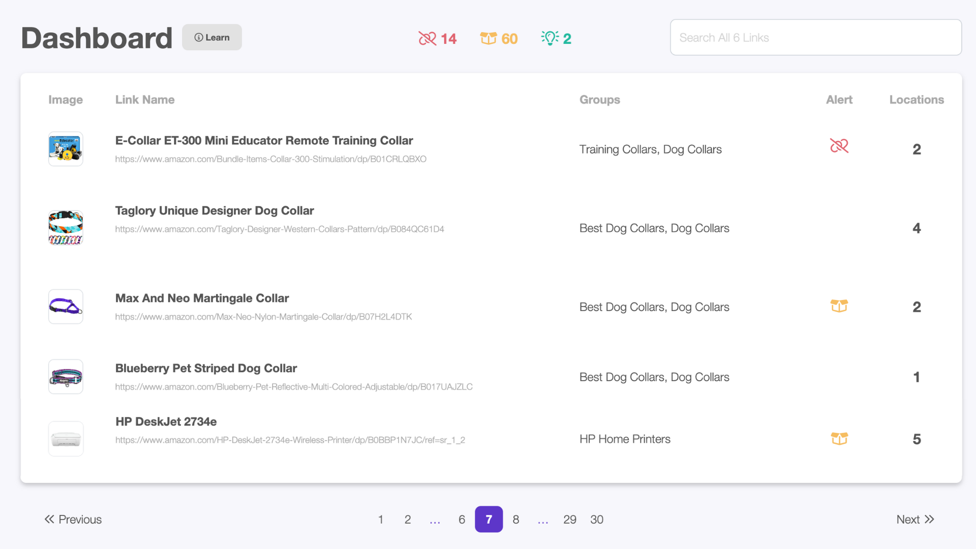 Lasso Centralized Link Management Dashboard