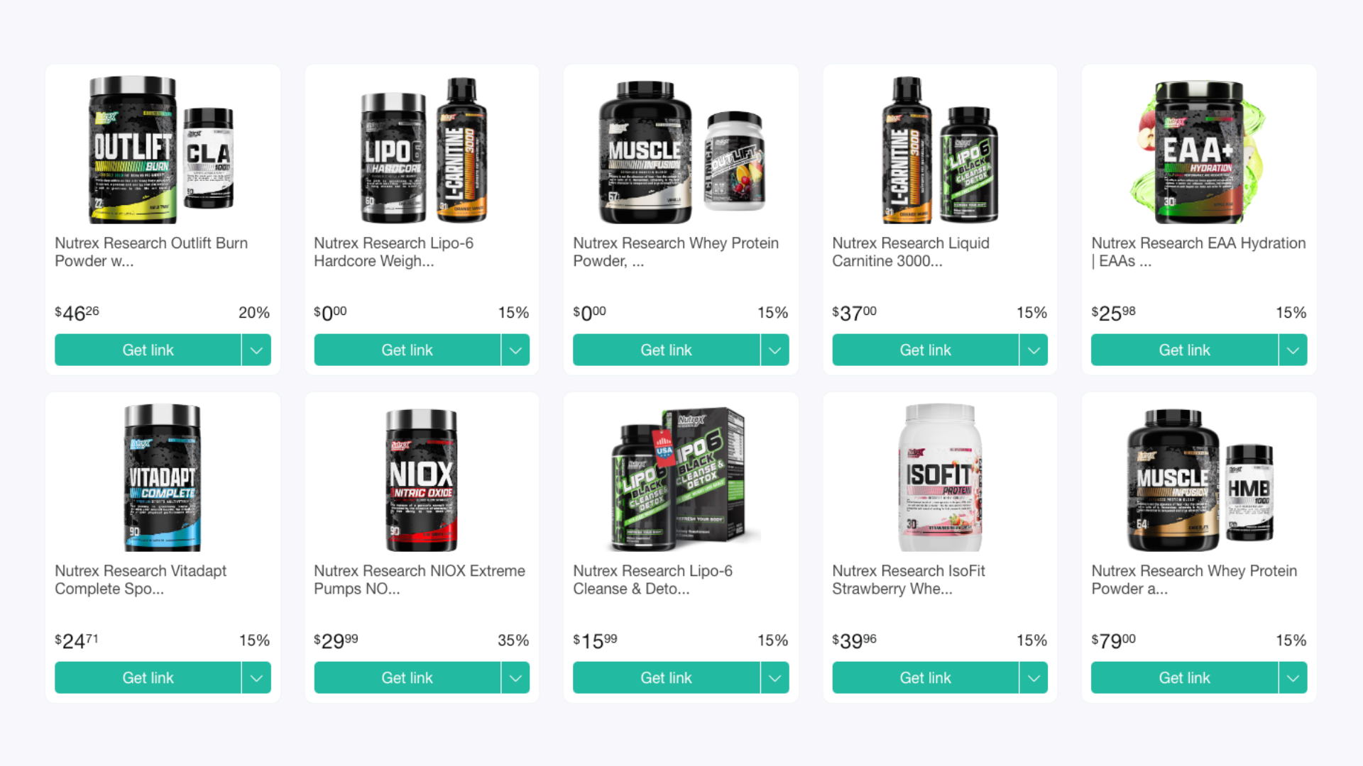 Nutrex Research affiliate program signup page