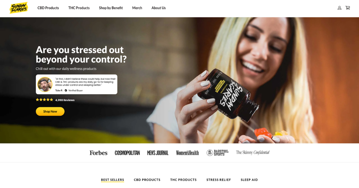 Sunday Scaries homepage