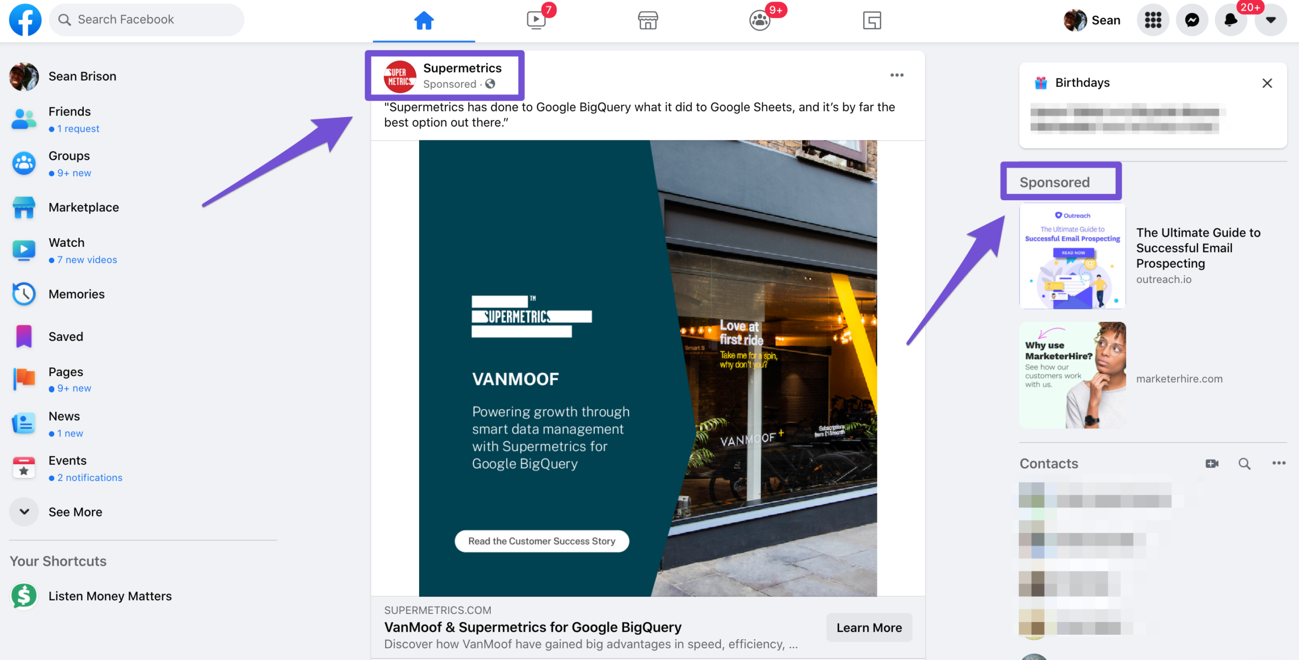 facebook ads appearing on my feed intended to drive affiliate marketing traffic