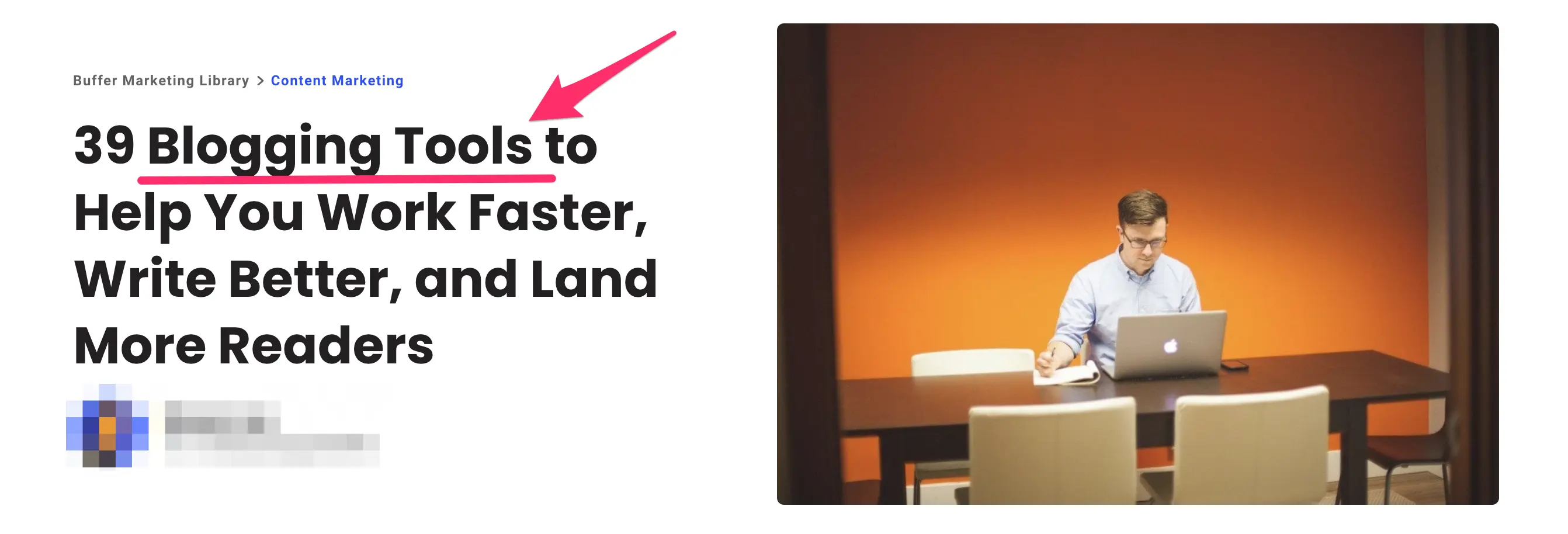 example of a favorite tools headline post from buffer