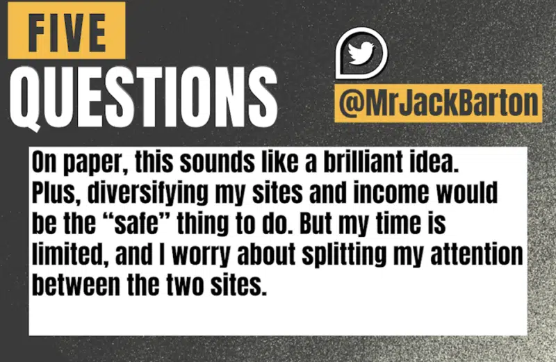 When should you start a second niche site?