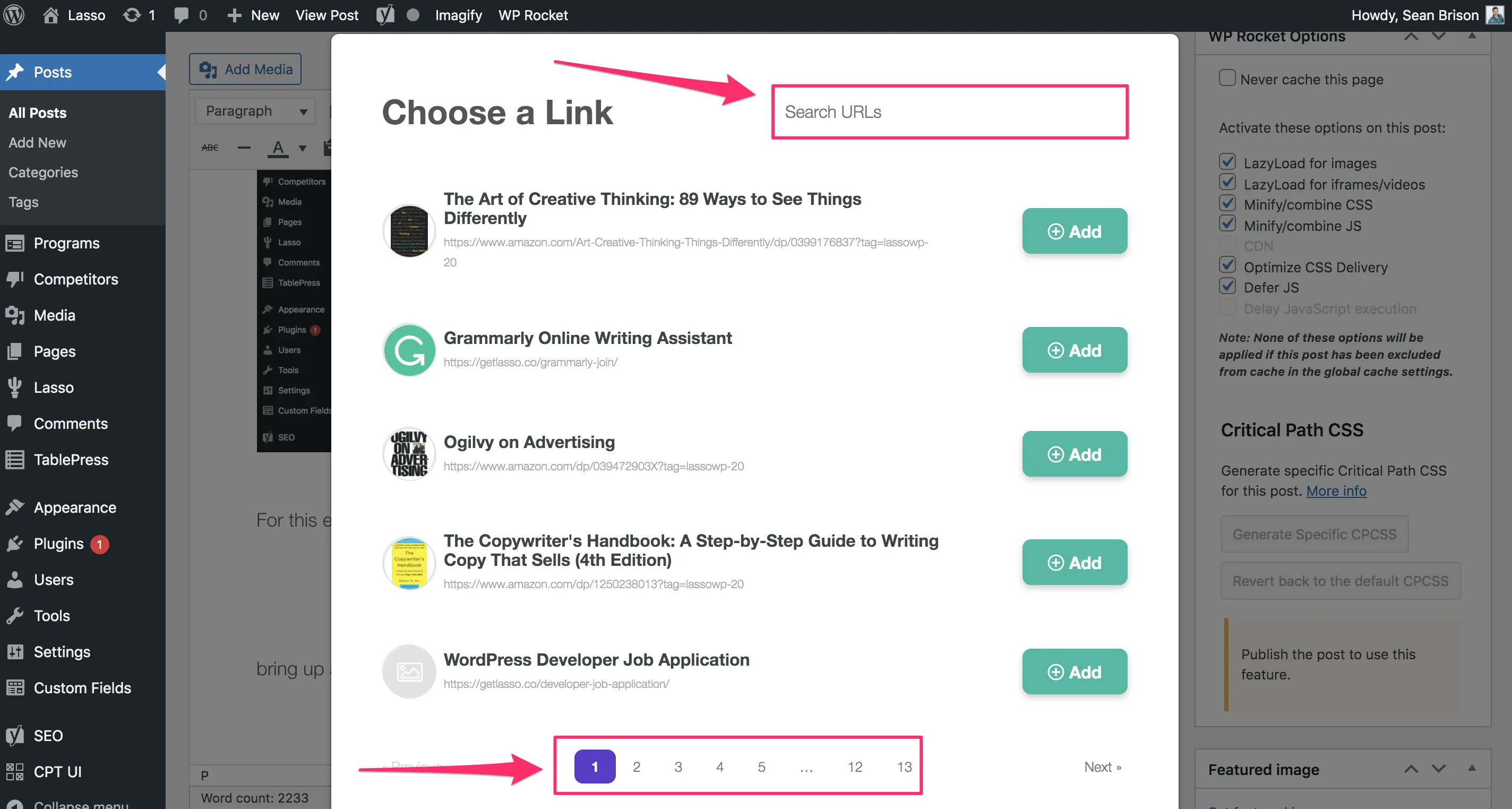 six different ways to display lasso links