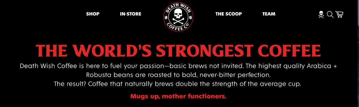 death wish coffee blog taglines