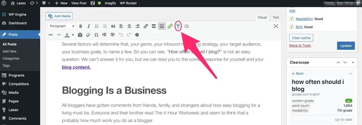 cactus icon inside wordpress editor