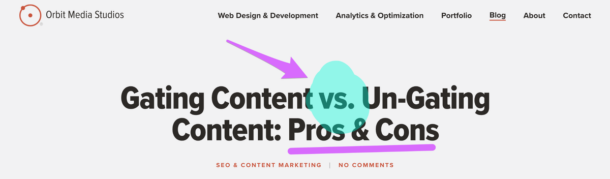 a topic vs. topic article headline