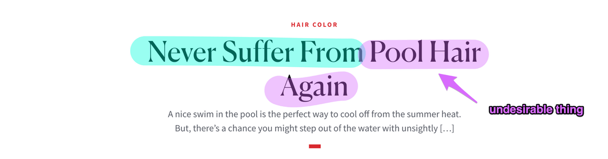 blog title using the never suffer from template