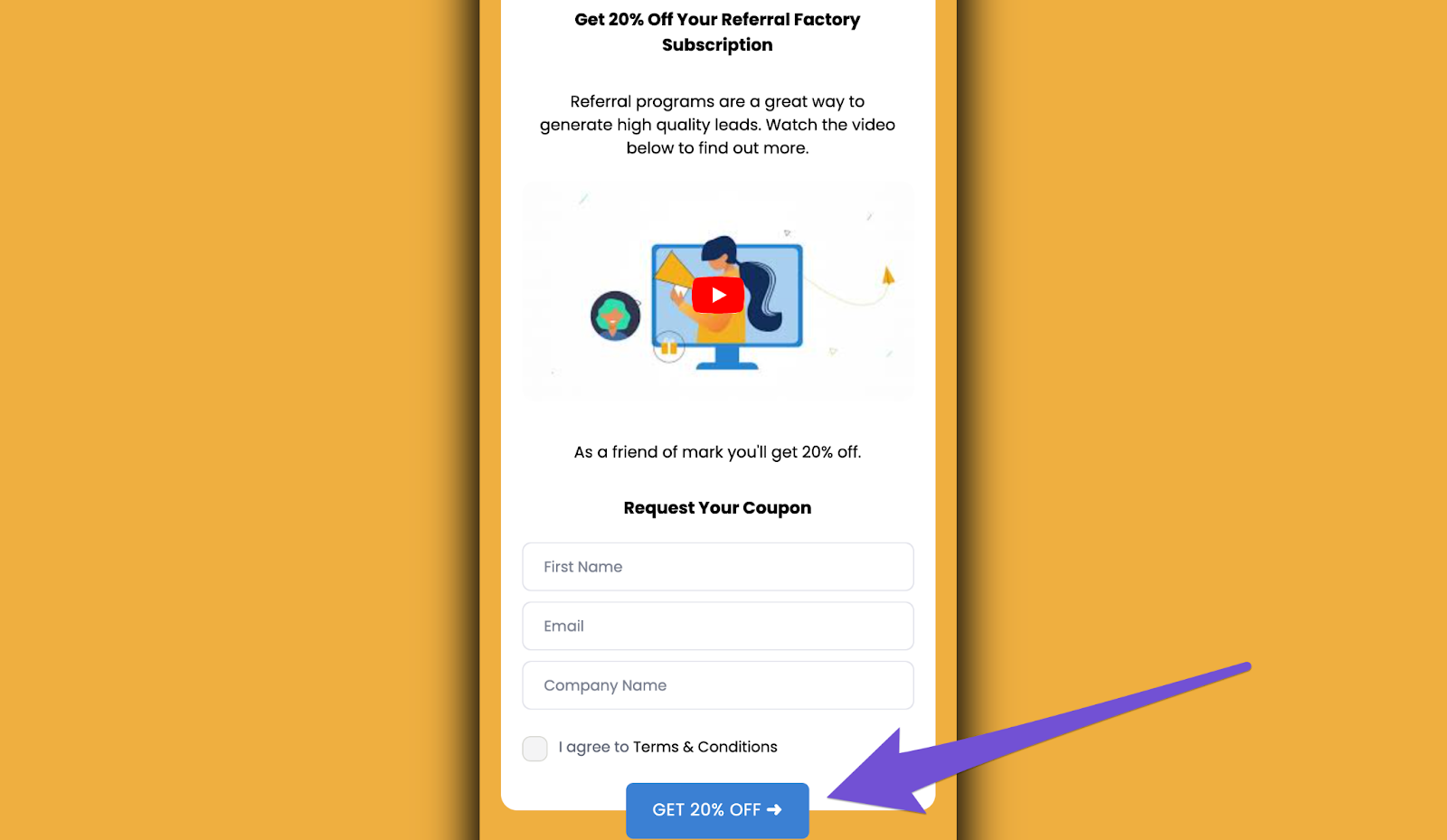using discounts as a call to action example