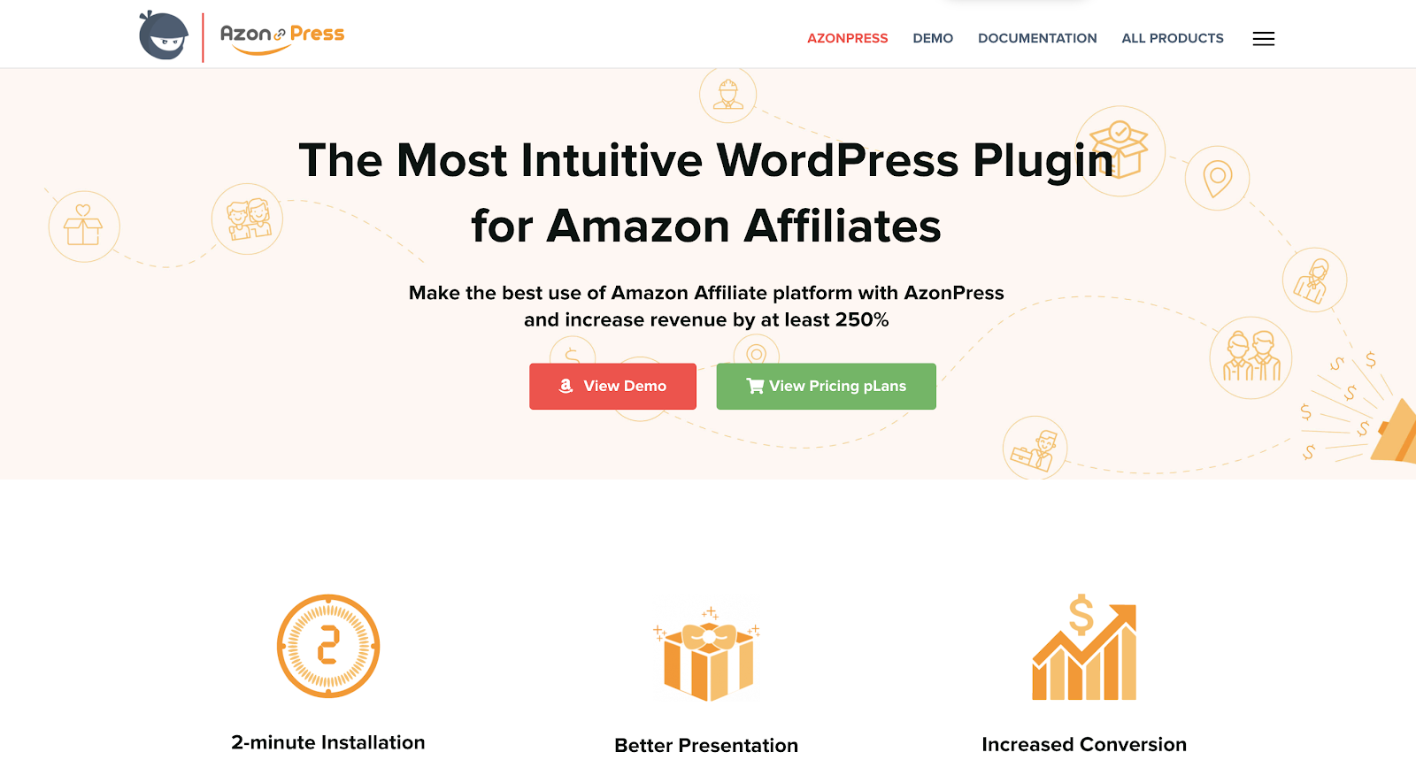 azon press screenshot homepage