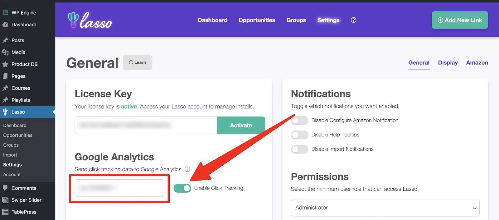 adding tracking id to lasso