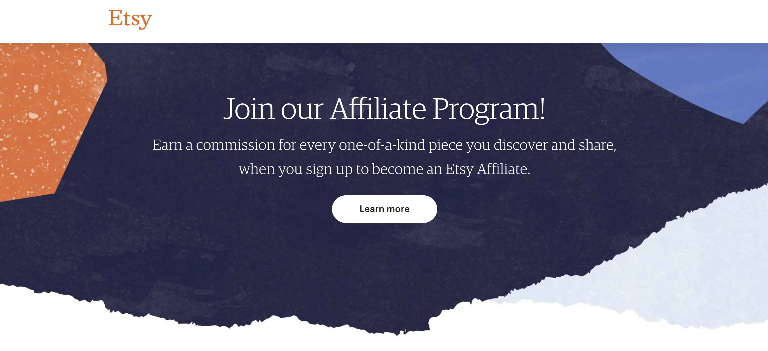 etsy affiliate program homepage