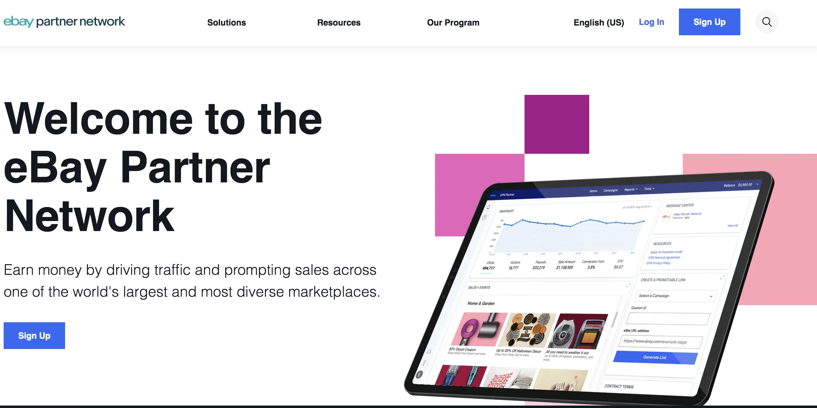 ebay partner program homepage