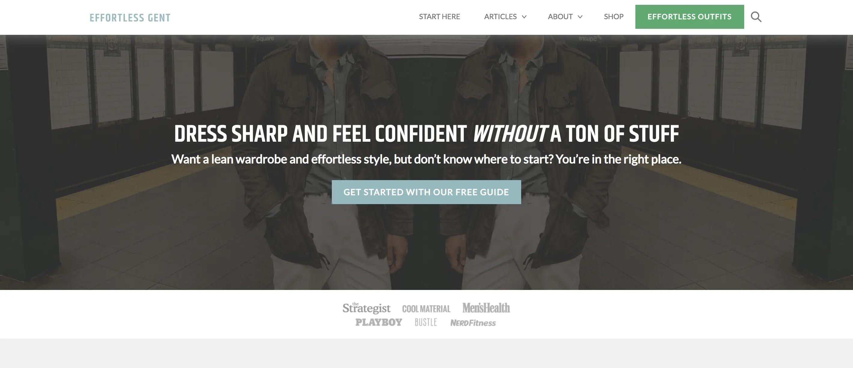 fashion blog effortless gent website homepage