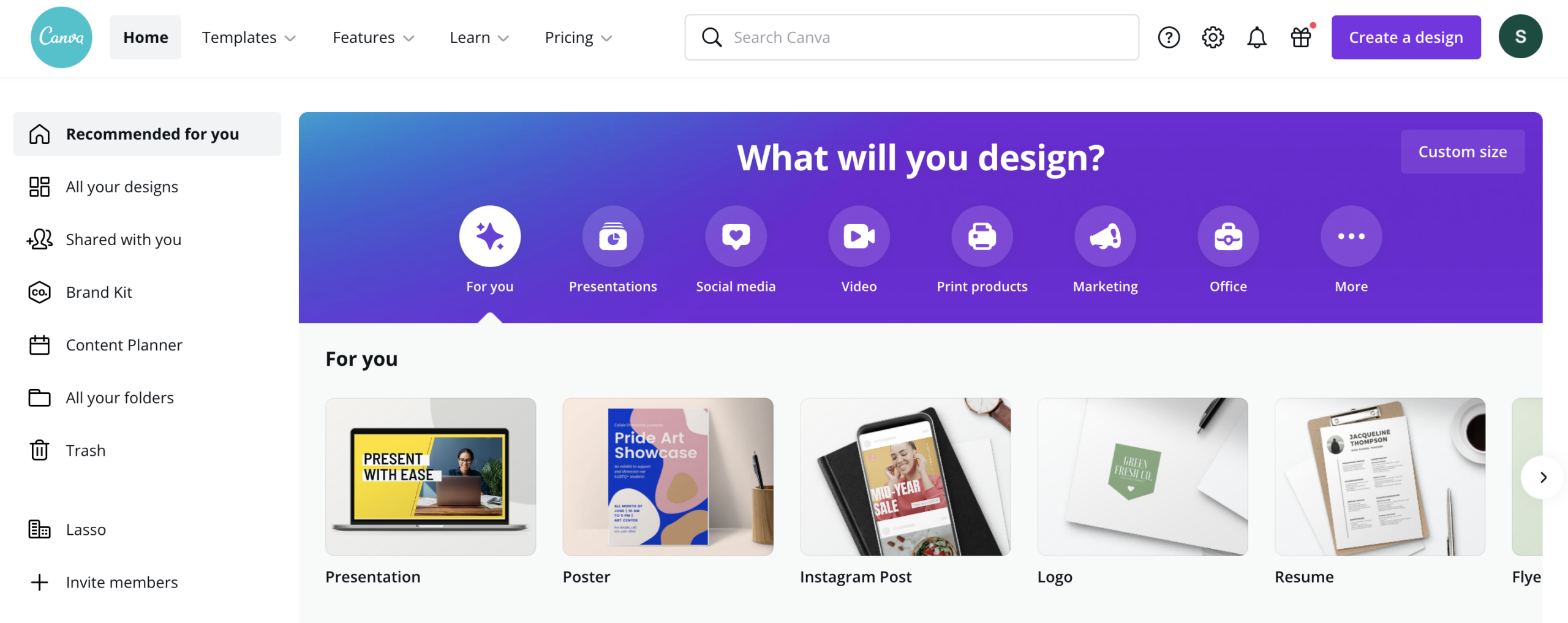 canva dashboard