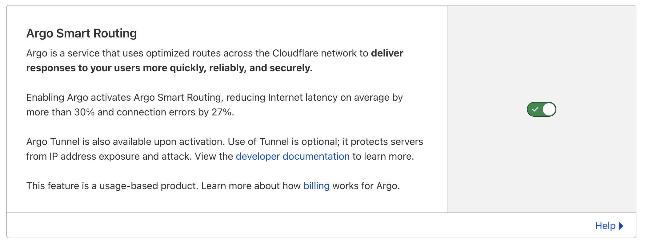Enable Argo Smart Routing