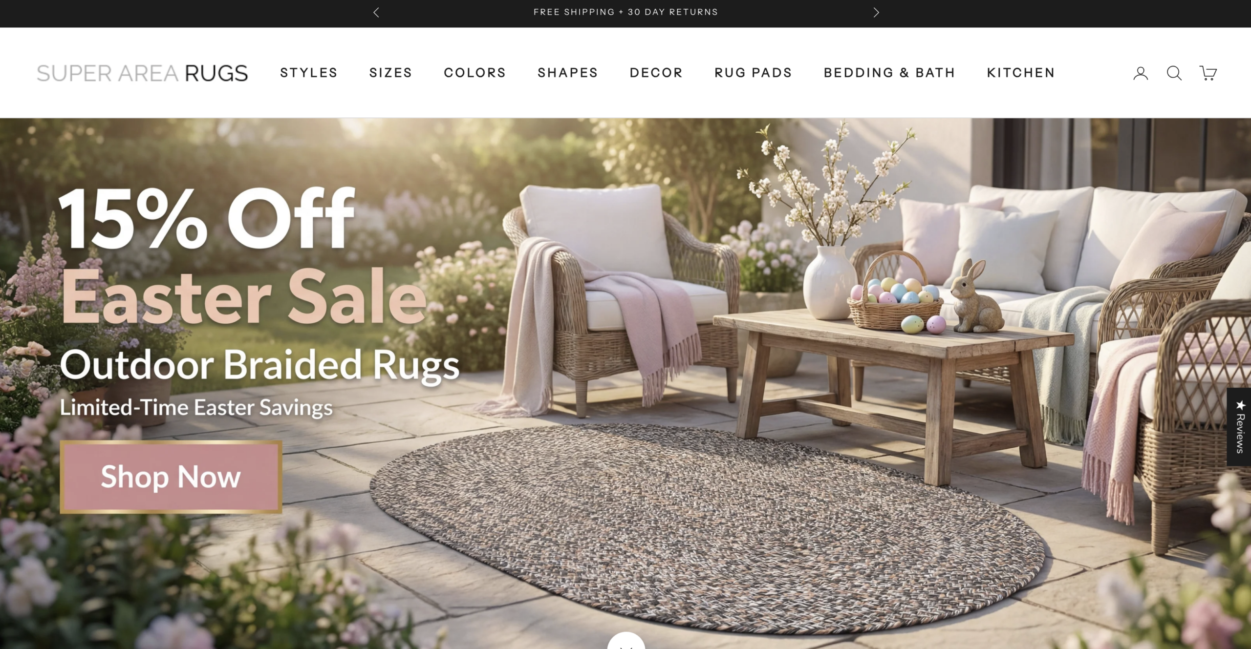 Super Area Rugs homepage