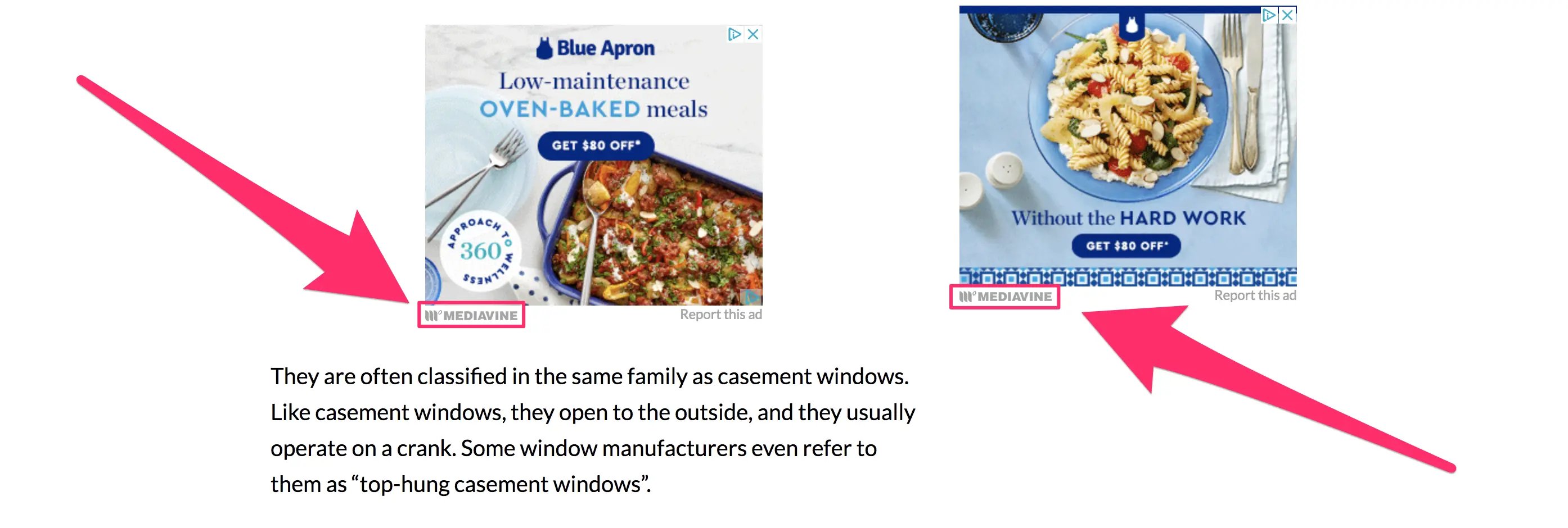 mediavine ads appearing at footer
