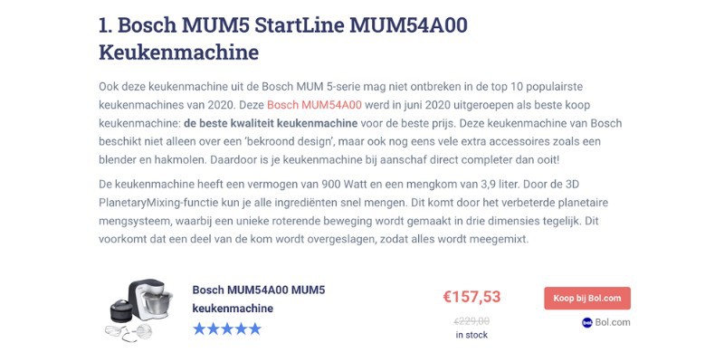 The old affiliate displays Niels created manually on his site, that did not convert as well