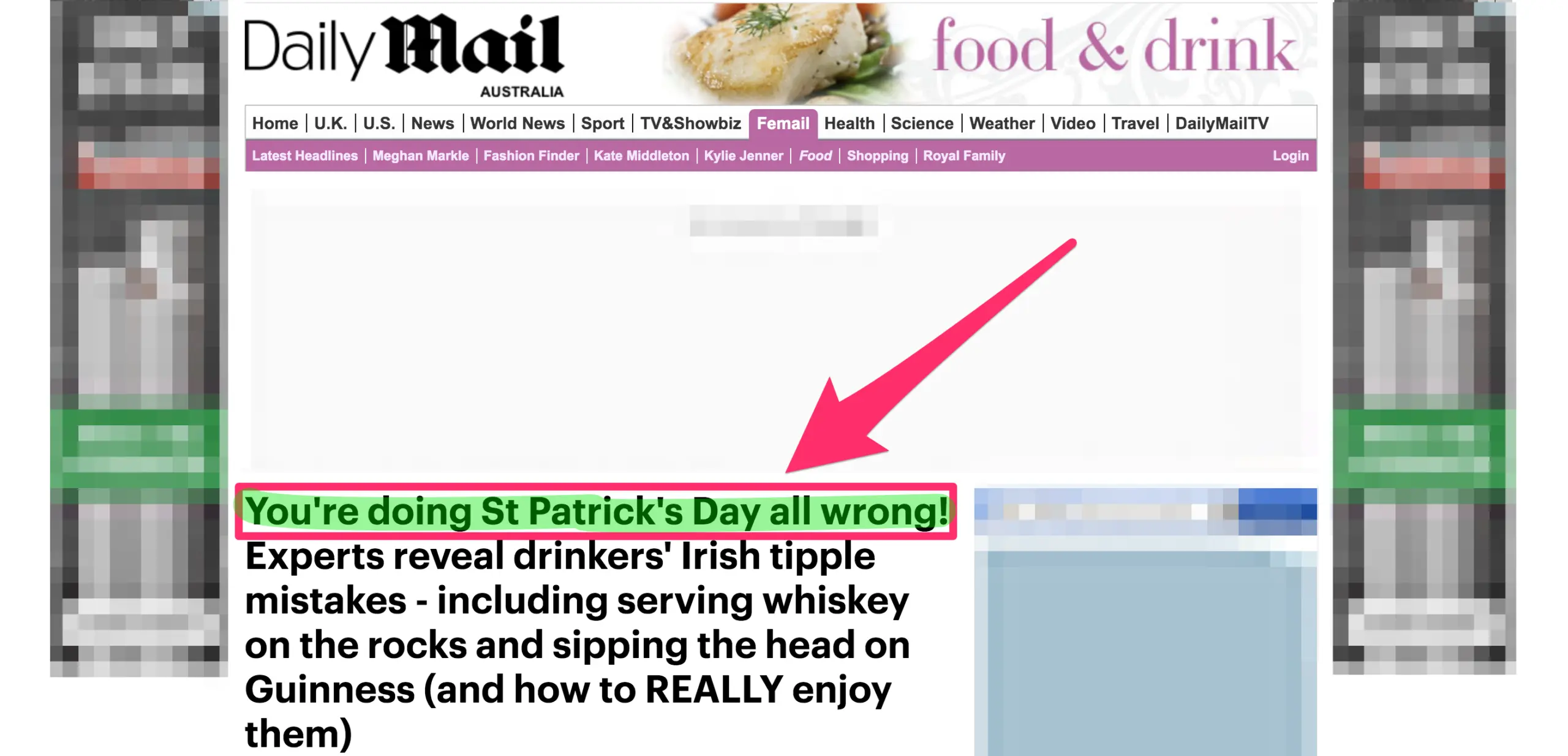 daily mail youre doing it wrong style post headline about saint paddys day