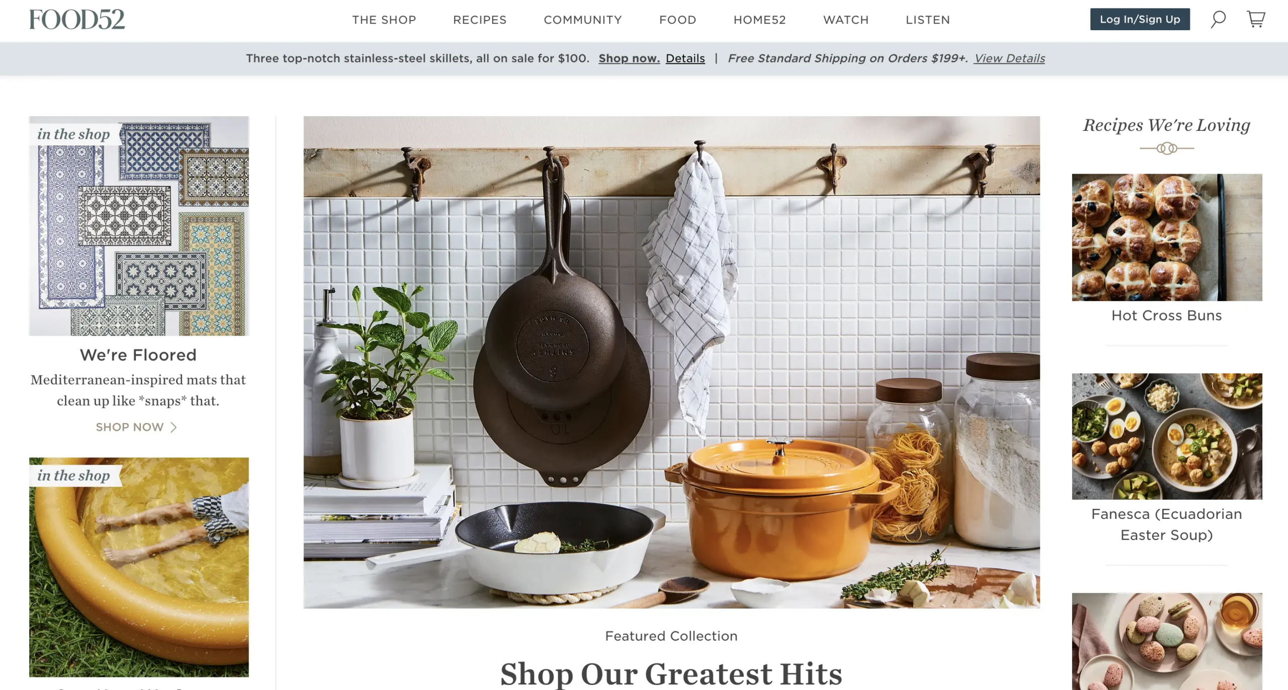 Food52 homepage as a cooking affiliate marketing example