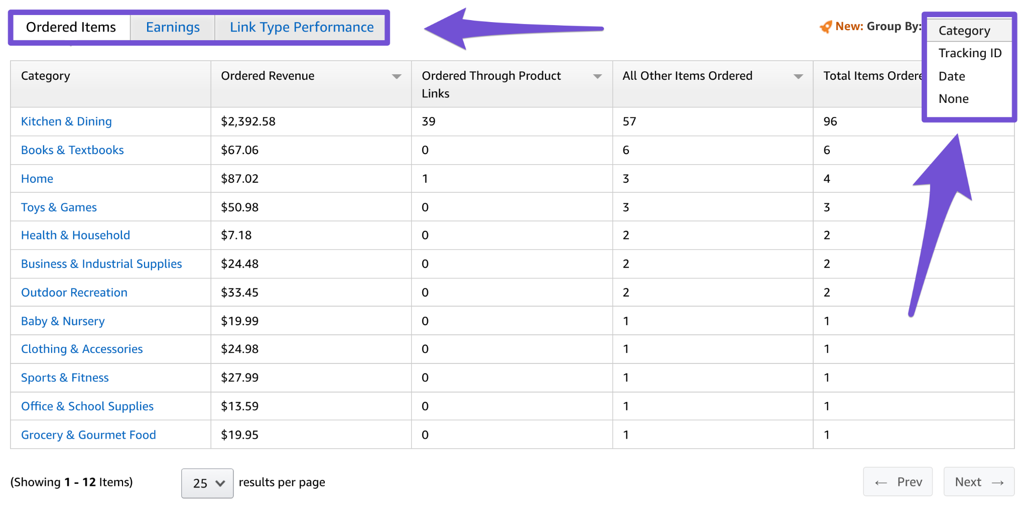 two filters on the earnings report