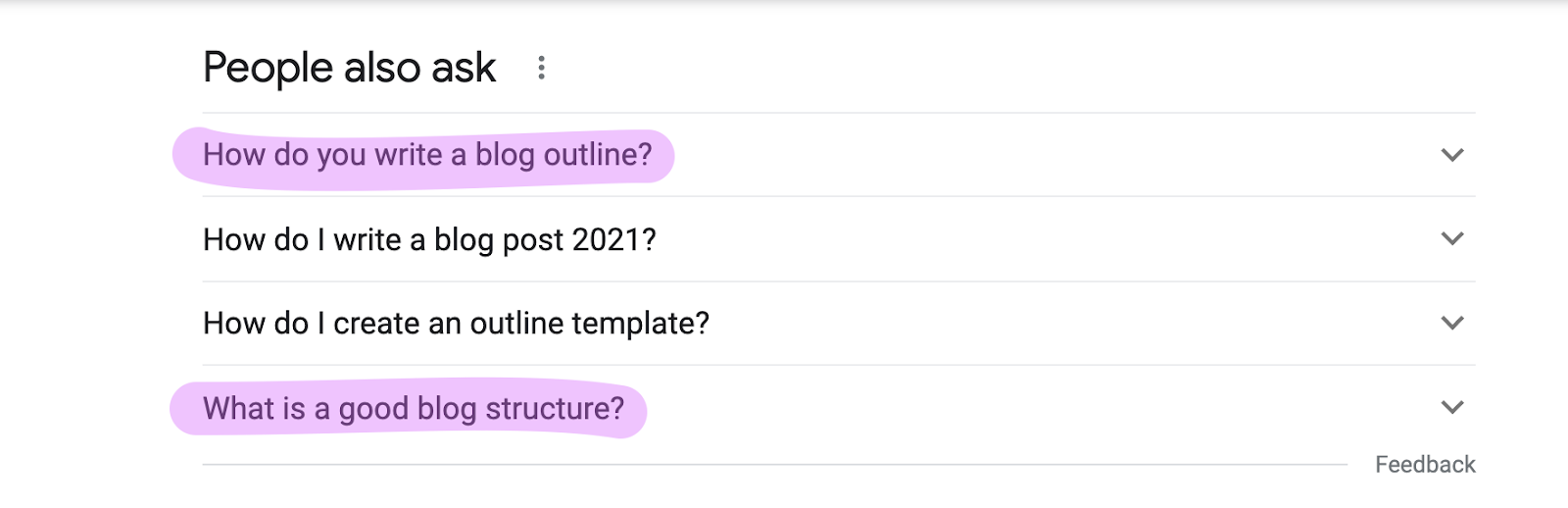 google's people also ask box