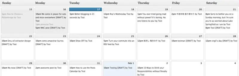 Editorial Calendar