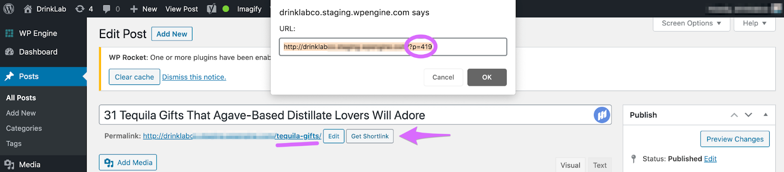 the bring back the short link button appended slug