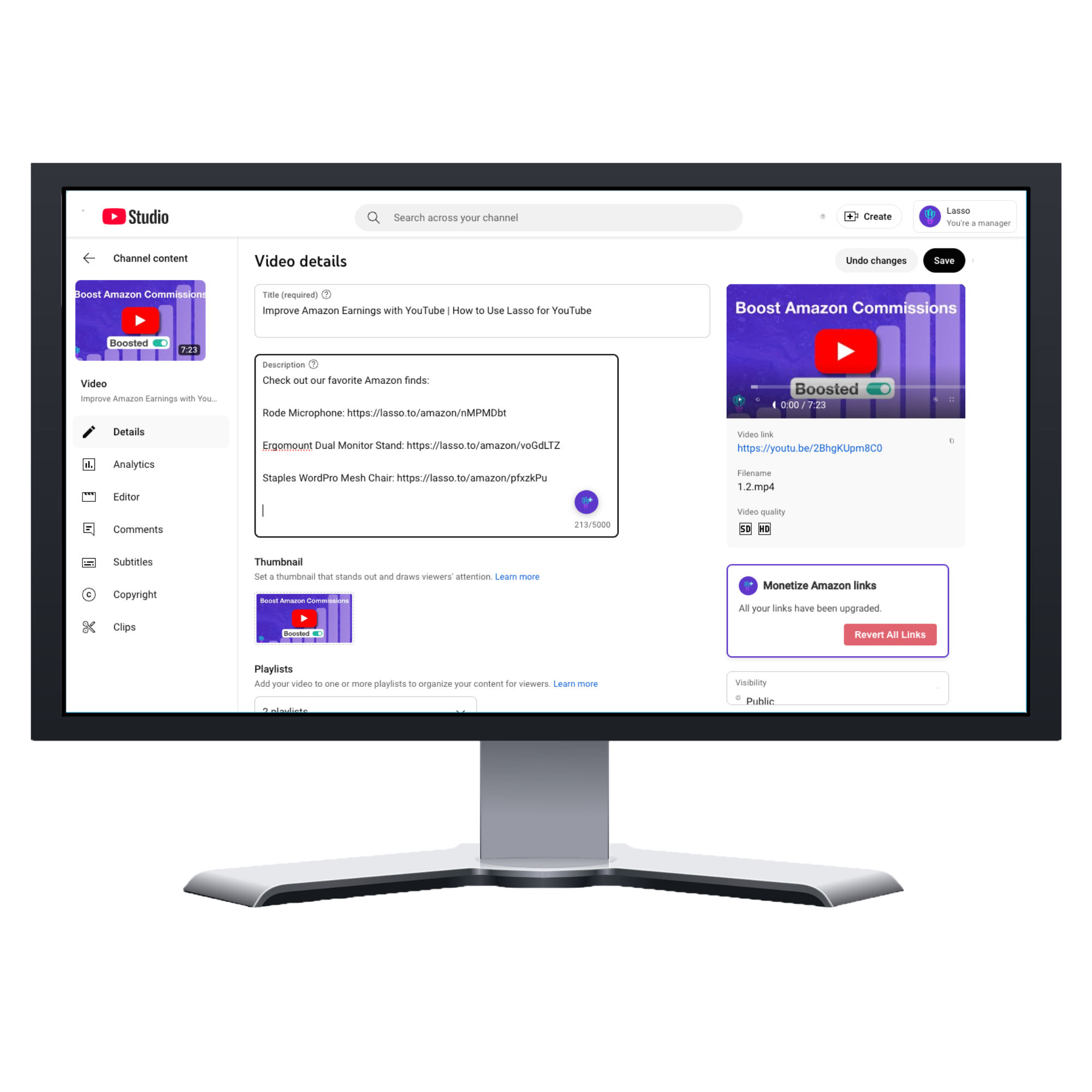 YouTube with Lasso