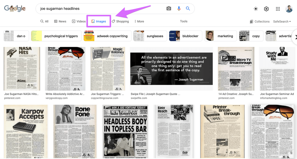 google image search results for joe sugarman