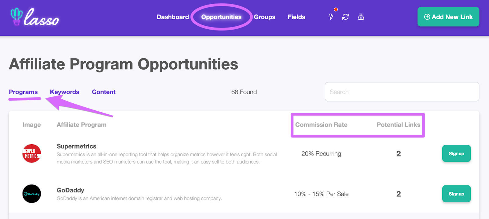 lasso finding affiliate programs opportunities report for greater success with your affiliate marketing conversion rate