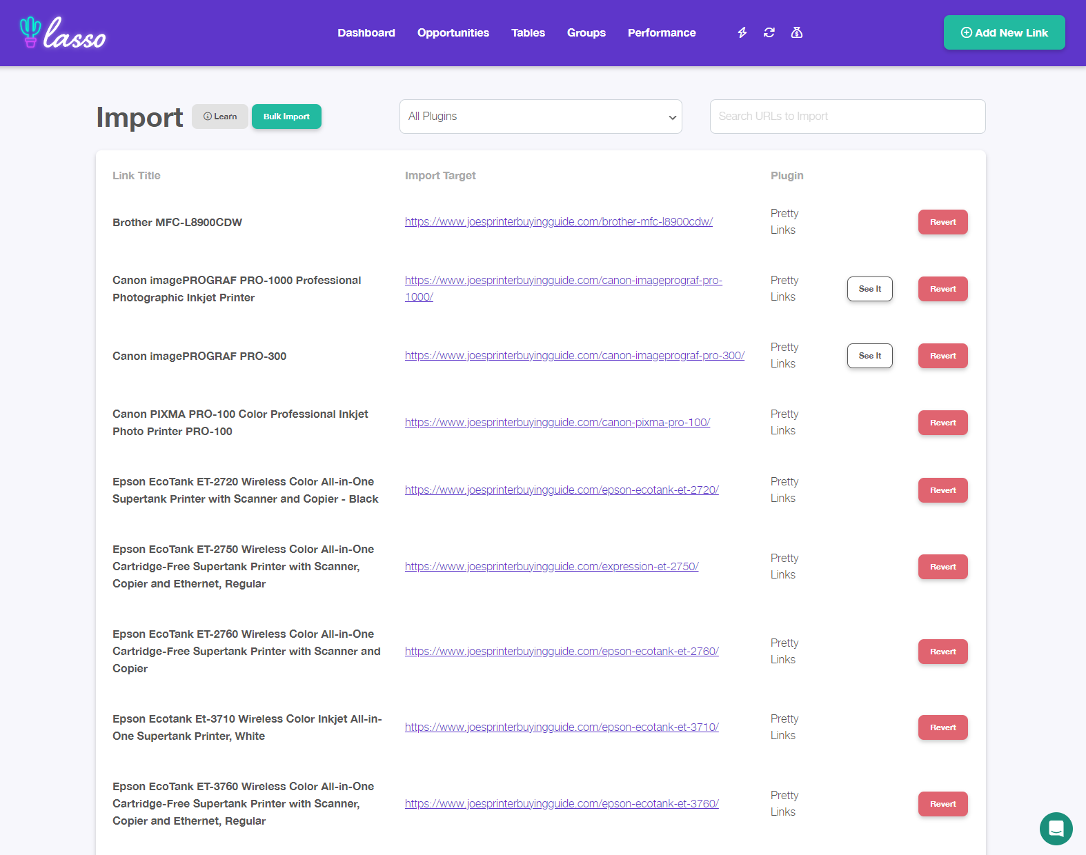 Import your affiliate links from Legacy plugins